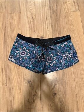Teal Paisley Swim Cover-Up Shorts